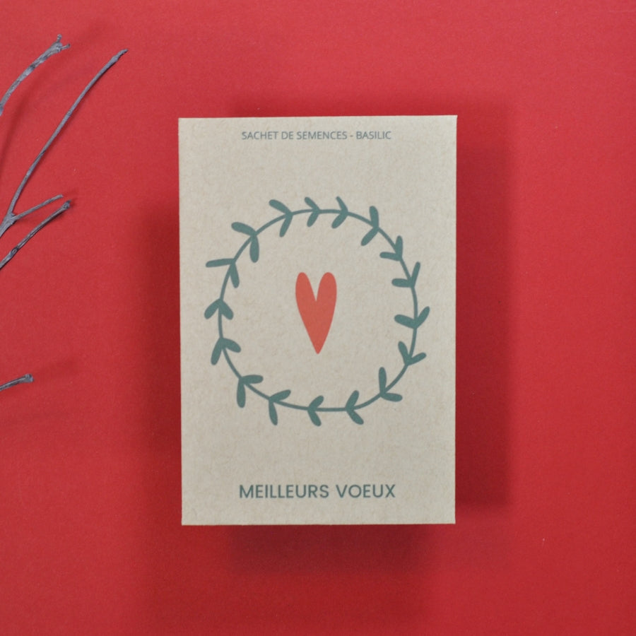 Sachet de semences illustré pour Noël Meilleurs Voeux