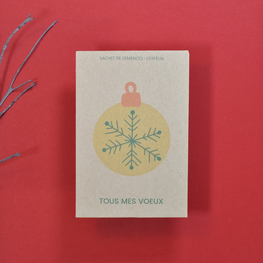 Sachet de semences illustré pour Noël : Tous mes voeux
