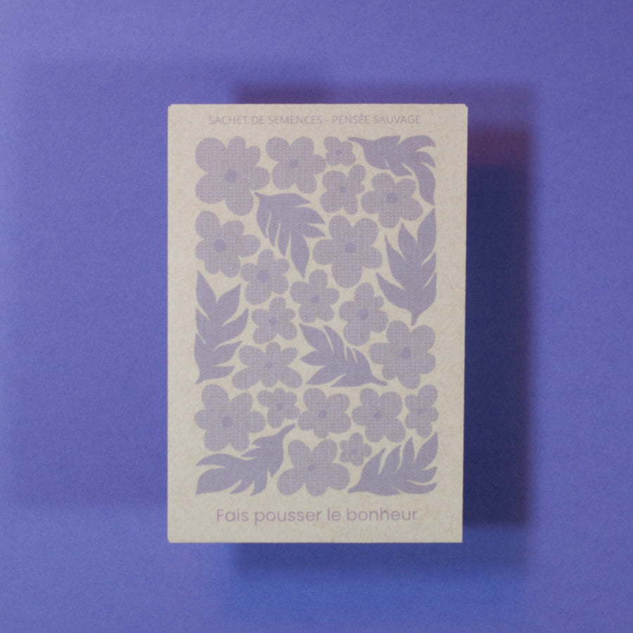 Sachets de semences illustré mauve