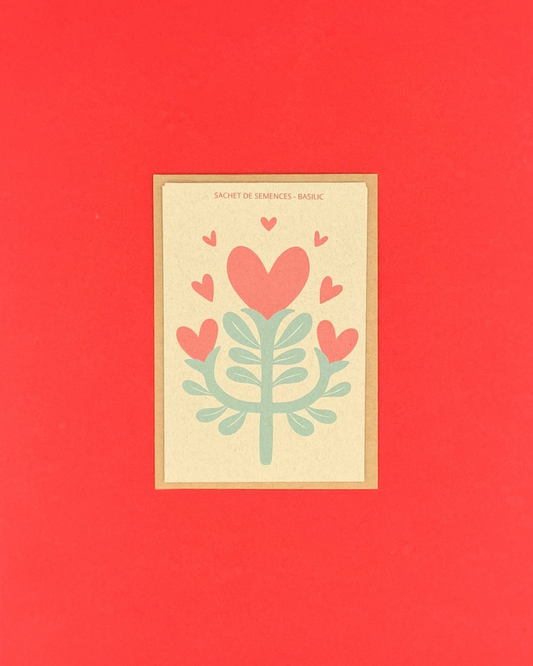 Sachet a offrir fleurs en coeurs