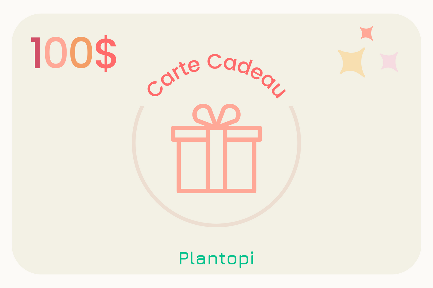 Carte cadeau virtuelle de 100$