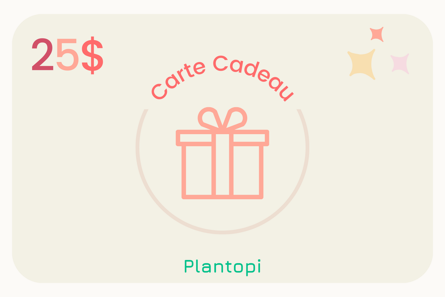 Carte cadeau virtuelle de 25$