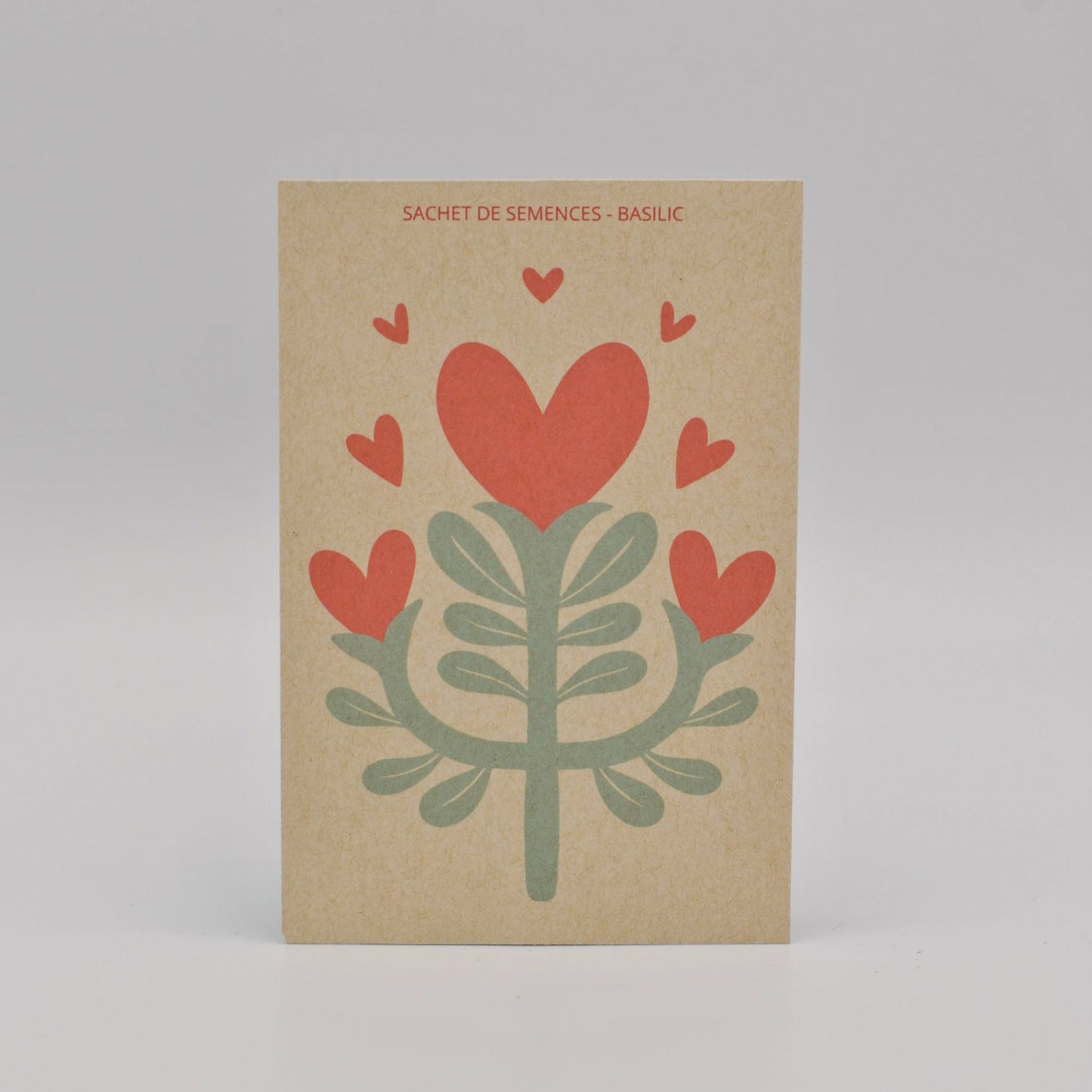 Sachet de semence illustré coeurs florissants