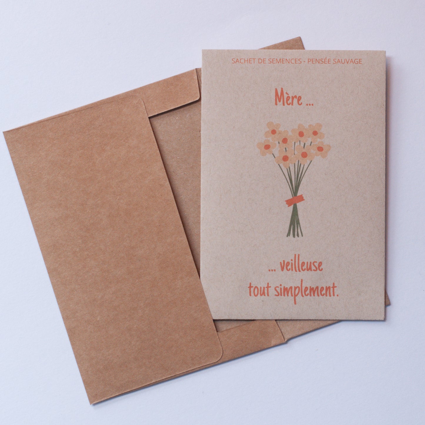 Sachet de semences de Pensée à offrir : Mère-veilleuse tout simplement !