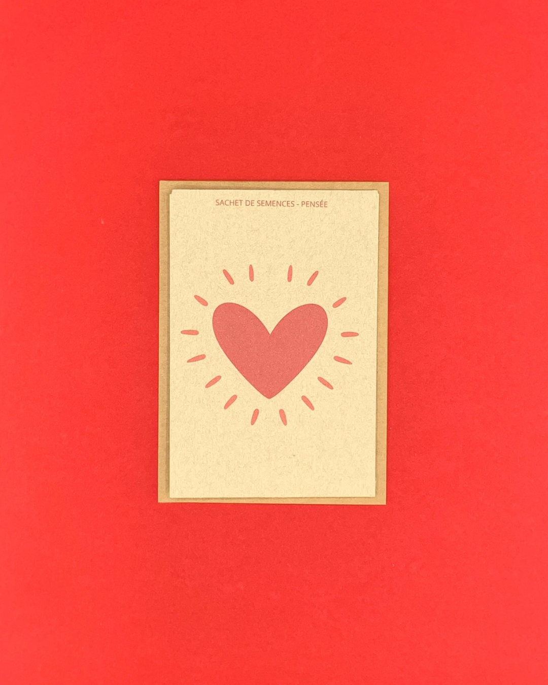Sachet illustré de semences a offrir "Coeur rayonnant"