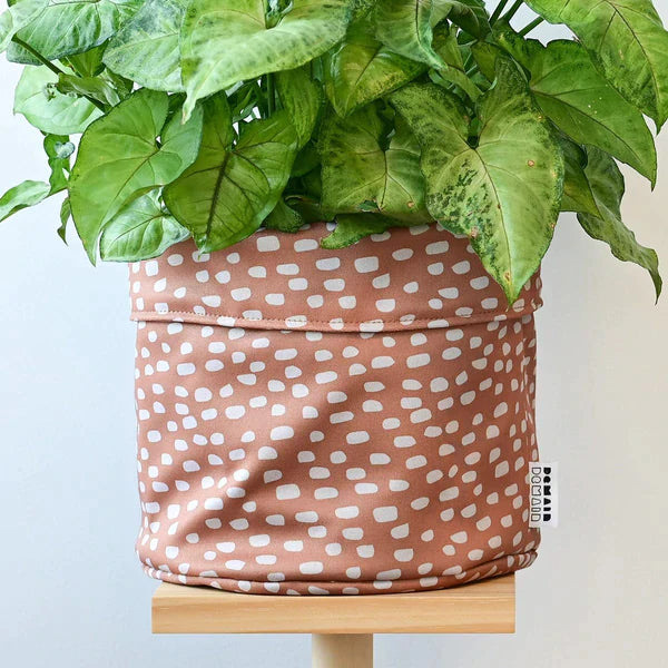 Cache-pot en tissu Météore Bronze