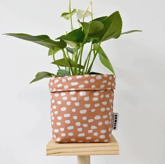 Cache-pot en tissu Météore Bronze